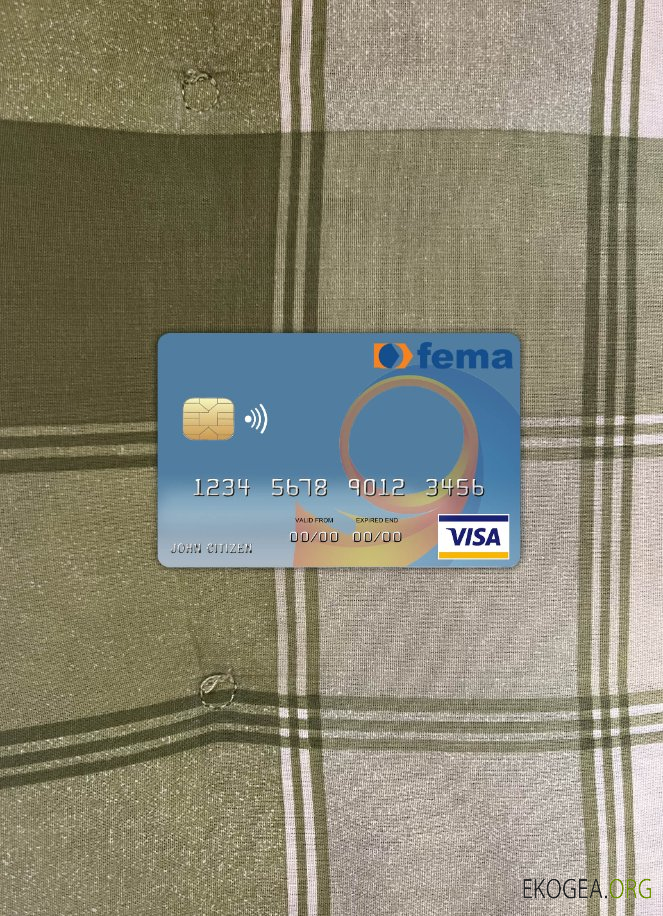 Photolook de la carte visa bancaire Bénin Fema avant